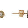 MINI CARVED SUNBURST STUD EARRINGS