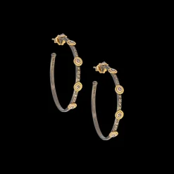 25 MM EYE ENAMEL HOOP EARRINGS