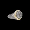16 MM GREY AND WHITE DIAMONDS STATEMENT RING