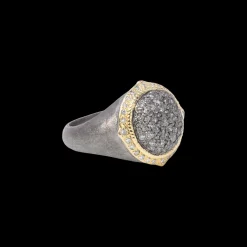16 MM GREY AND WHITE DIAMONDS STATEMENT RING