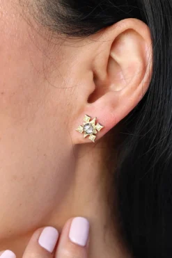 5 MM  GREY DIAMONDS CRIVELLI  STUD EARRINGS
