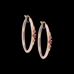 30 MM LIGHT MAUVE ENAMEL HOOP EARRINGS