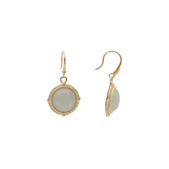 12MM MILKY AQUAMARINE DROP EARRINGS