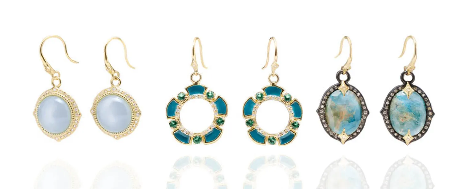 12MM MILKY AQUAMARINE DROP EARRINGS