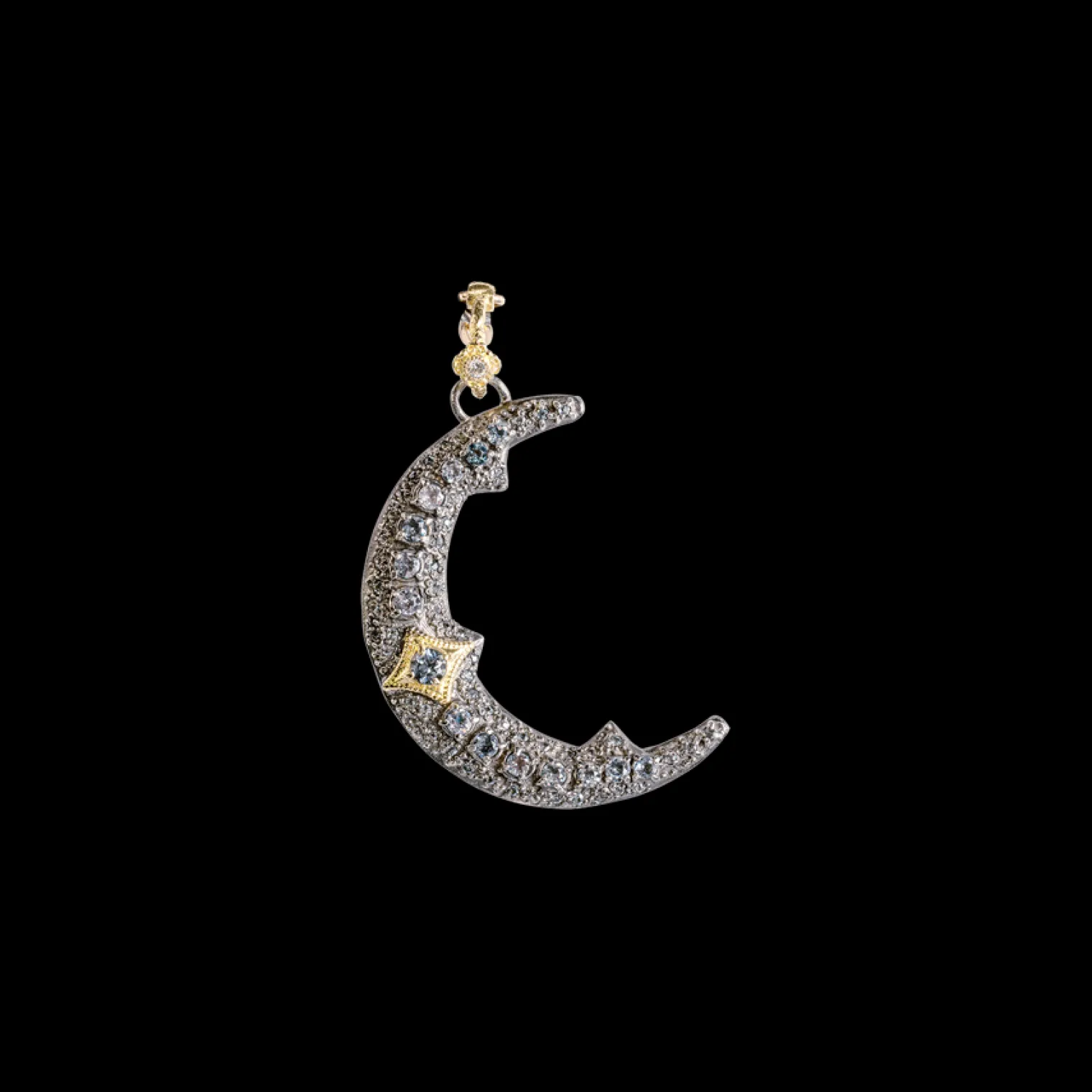 35 MM PAVE CRESCENT MOON ENHANCER