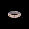3 MM PURPLE GARNET LIGHT NUDE ENAMEL STACK BAND