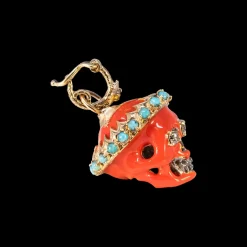 25MM RACE CAR RED SKULL ENAMEL ENHANCER