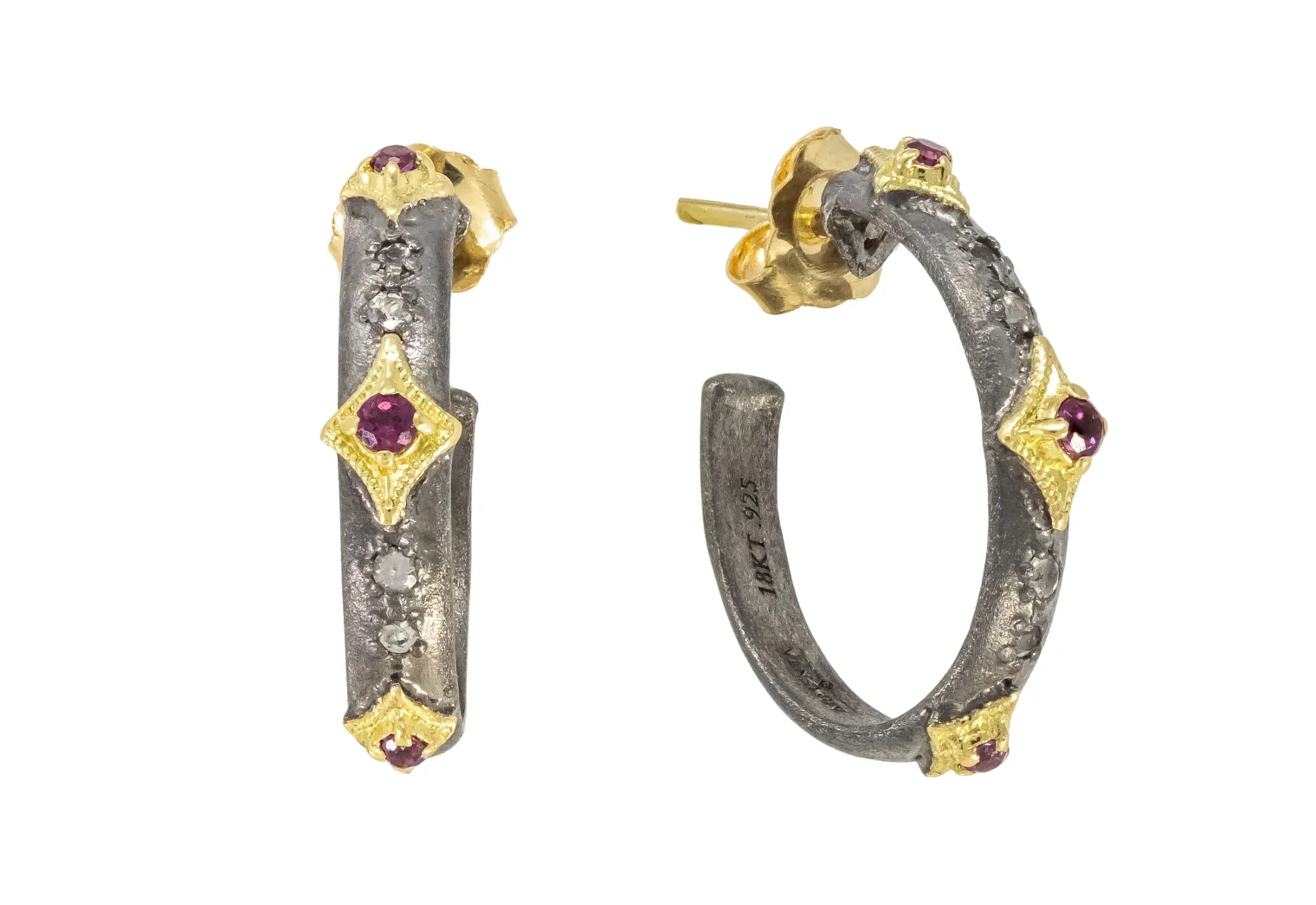 16MM SCROLL WITH MORGANITE HOOP EARRING