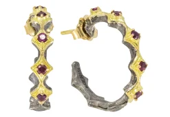 16.5MM SCROLL WITH MORGANITE HOOP EARRING