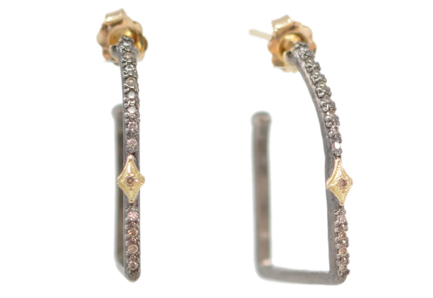 25mm Square Side Hoop Earrings