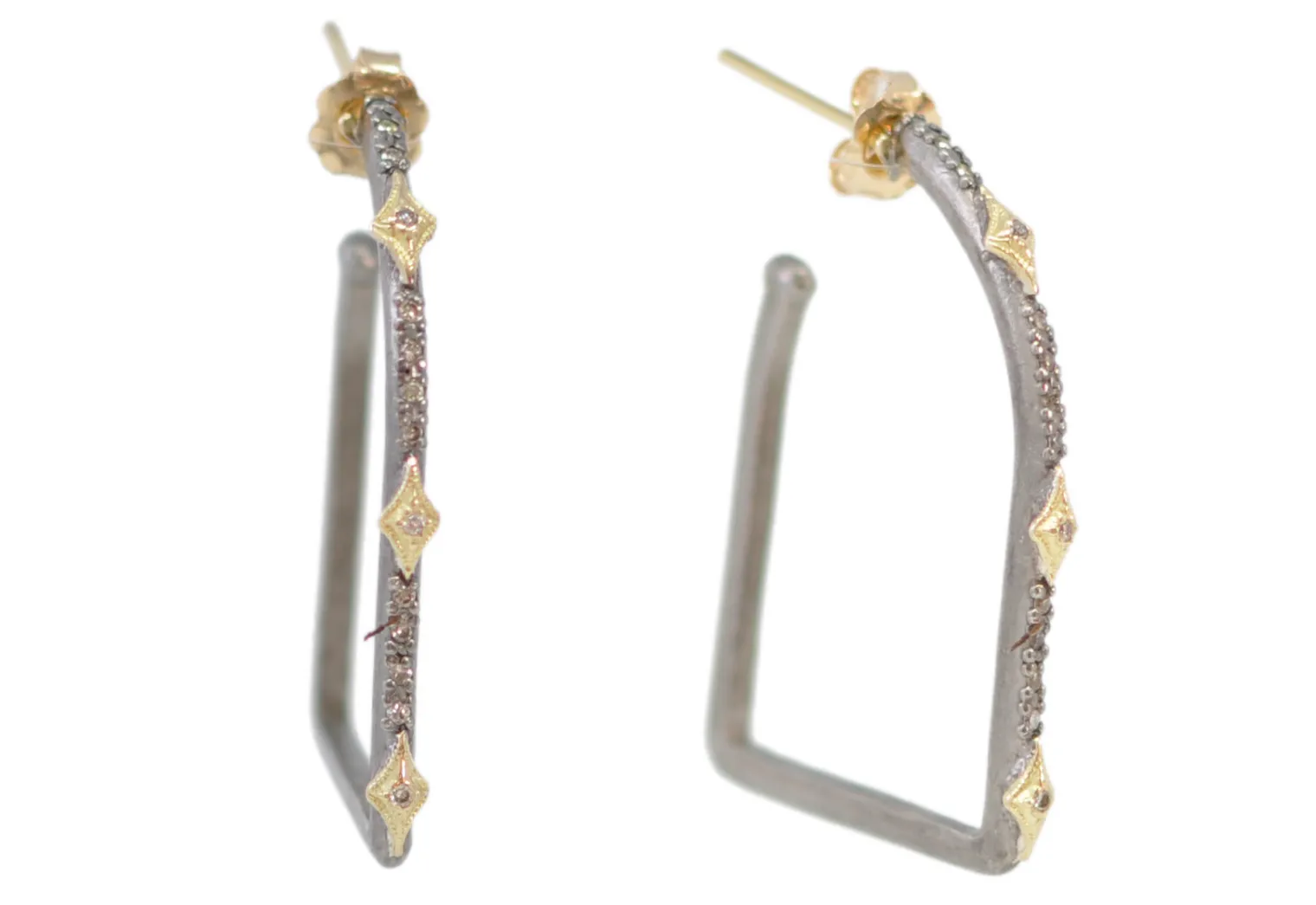 35mm Square Side Hoop Earrings