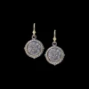17 MM WHITE AND GREY DIAMOND DROP EARRINGS