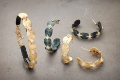 27MM YELLOW GOLD ARTIFACT HOOP EARRINGS
