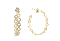35mm Yellow Gold Hoop Earrings