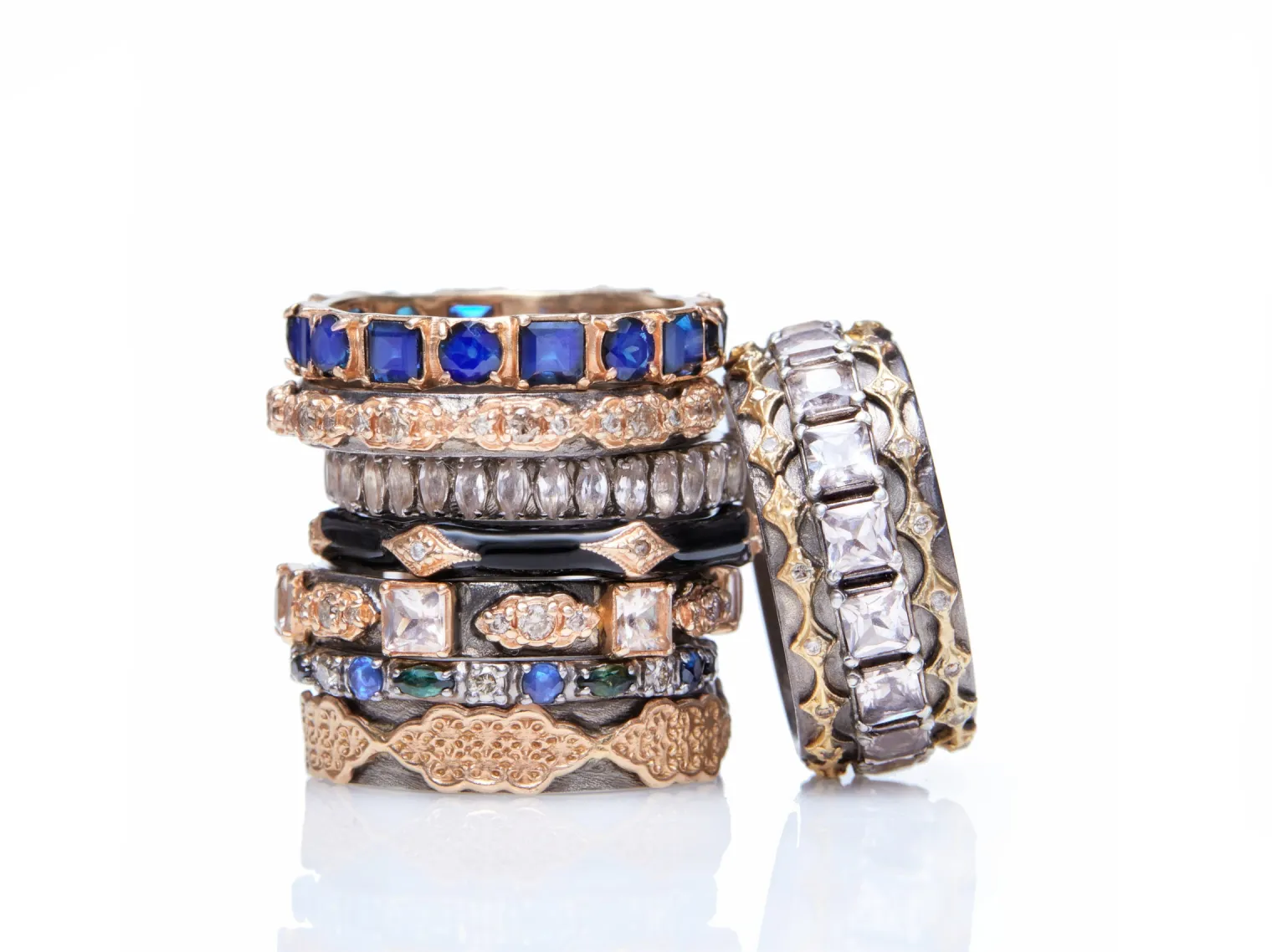 Multi-Stone Stack Band Ring