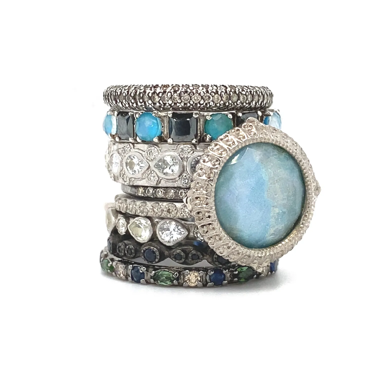 Multi-Stone Stack Band Ring