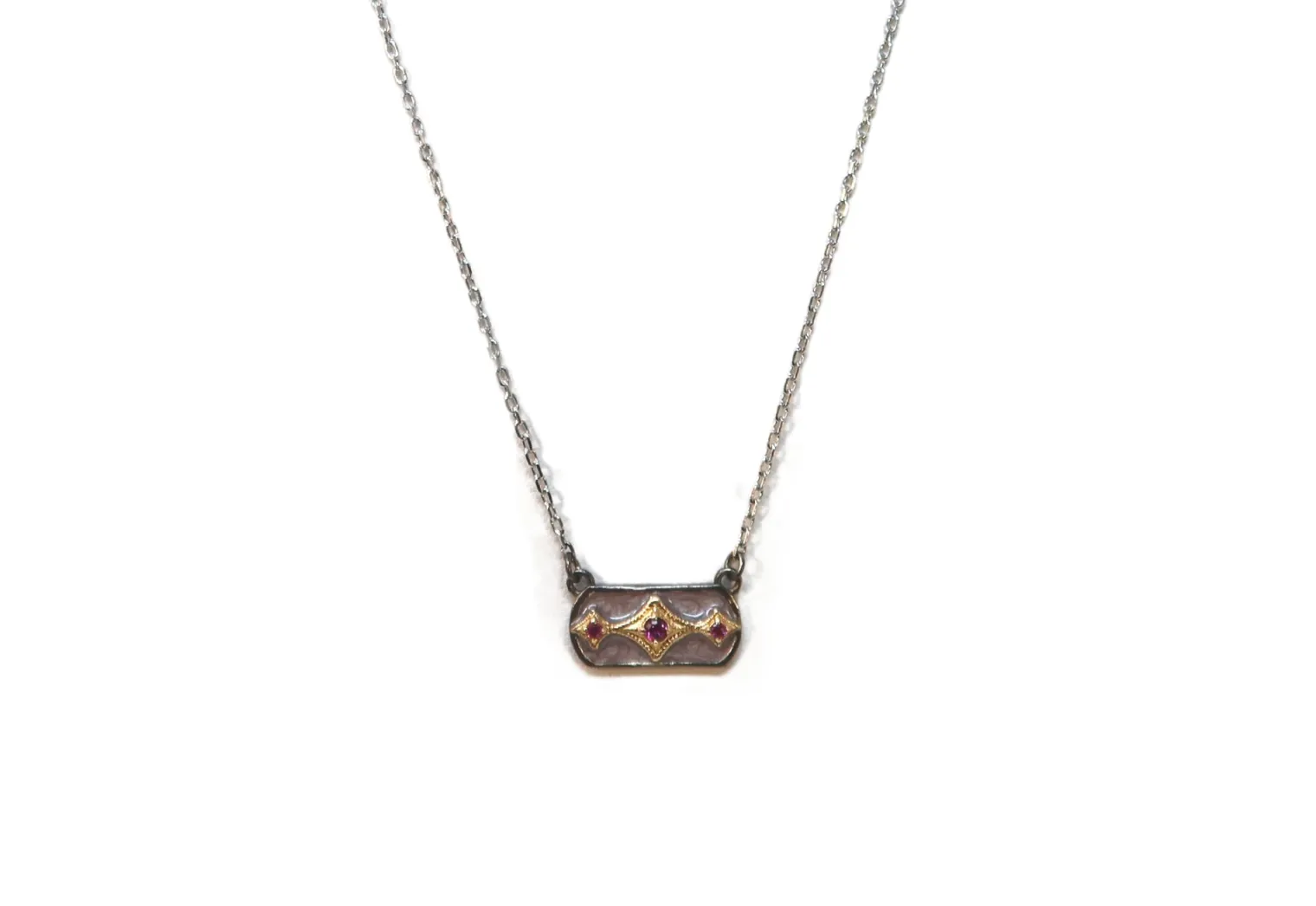16.5" MYSTIC MOON ENAMEL CRIVELLI BAR NECKLACE