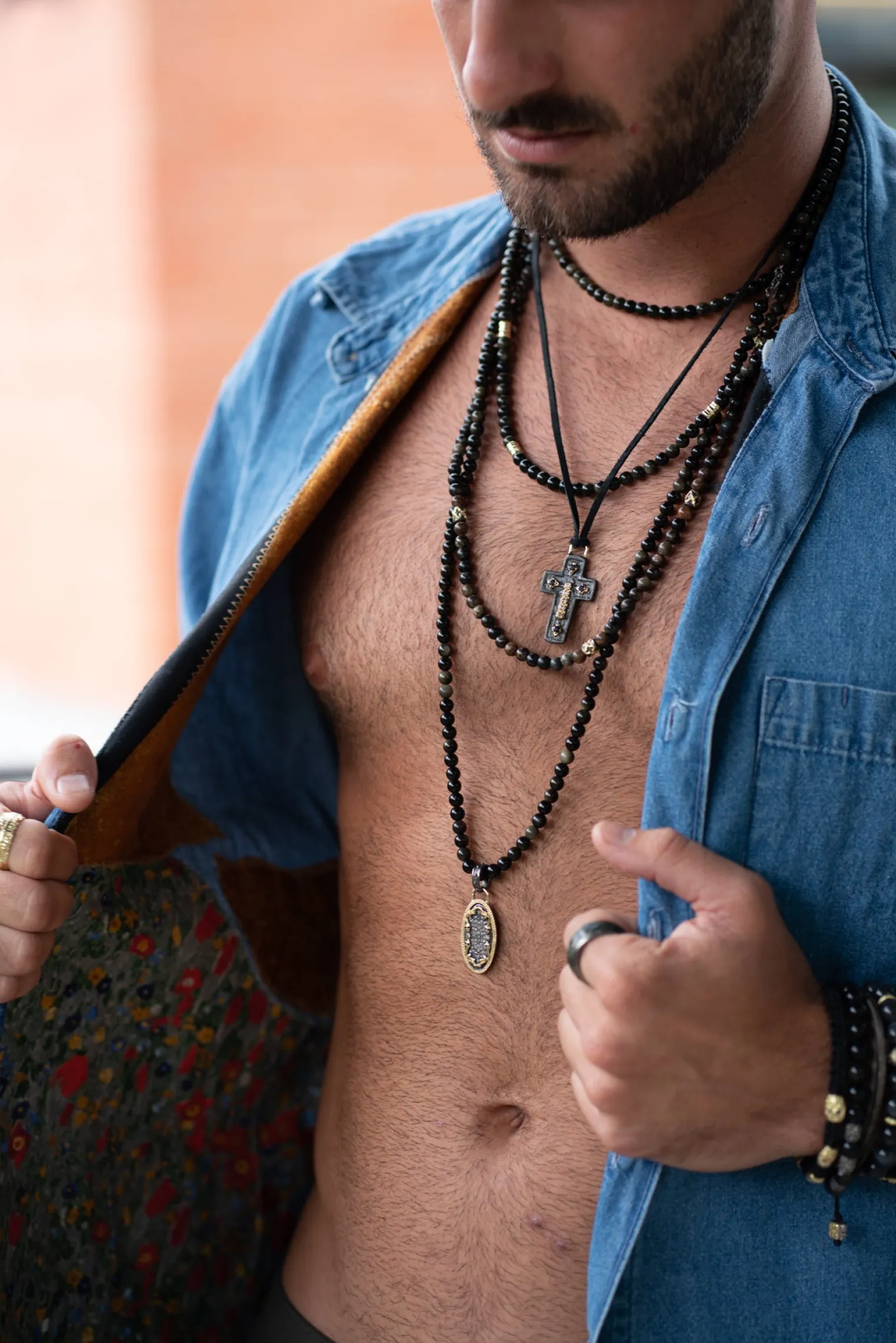 Obsidian Beaded Necklace