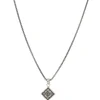 24" ODILE BLACK SAPPHIRE SHAPE MEDALLION NECKLACE