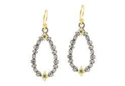 OPEN PEAR WHIT GREY SPINEL AND MORGANITE DROP EARRINGS