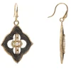 OPEN SCROLL AND PEARL DROP EARRINGS