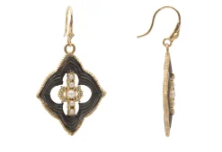 OPEN SCROLL AND PEARL DROP EARRINGS