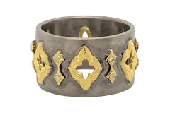 Open Scroll Wide Band Ring
