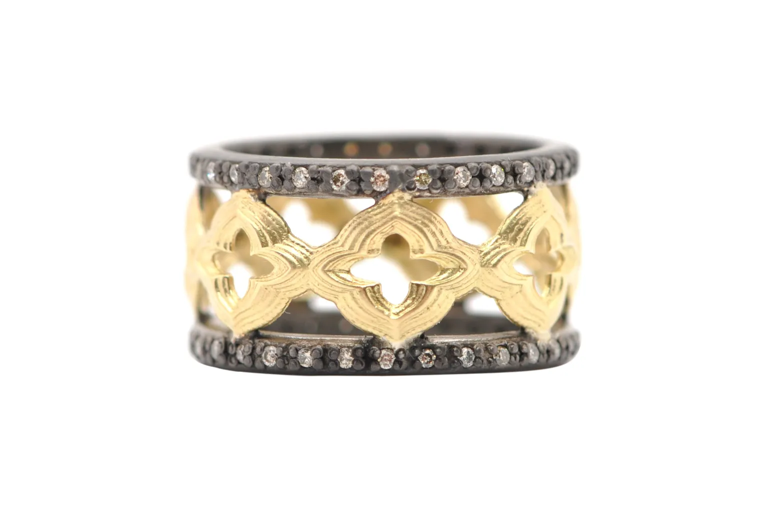 Open Scroll Wide Band Ring