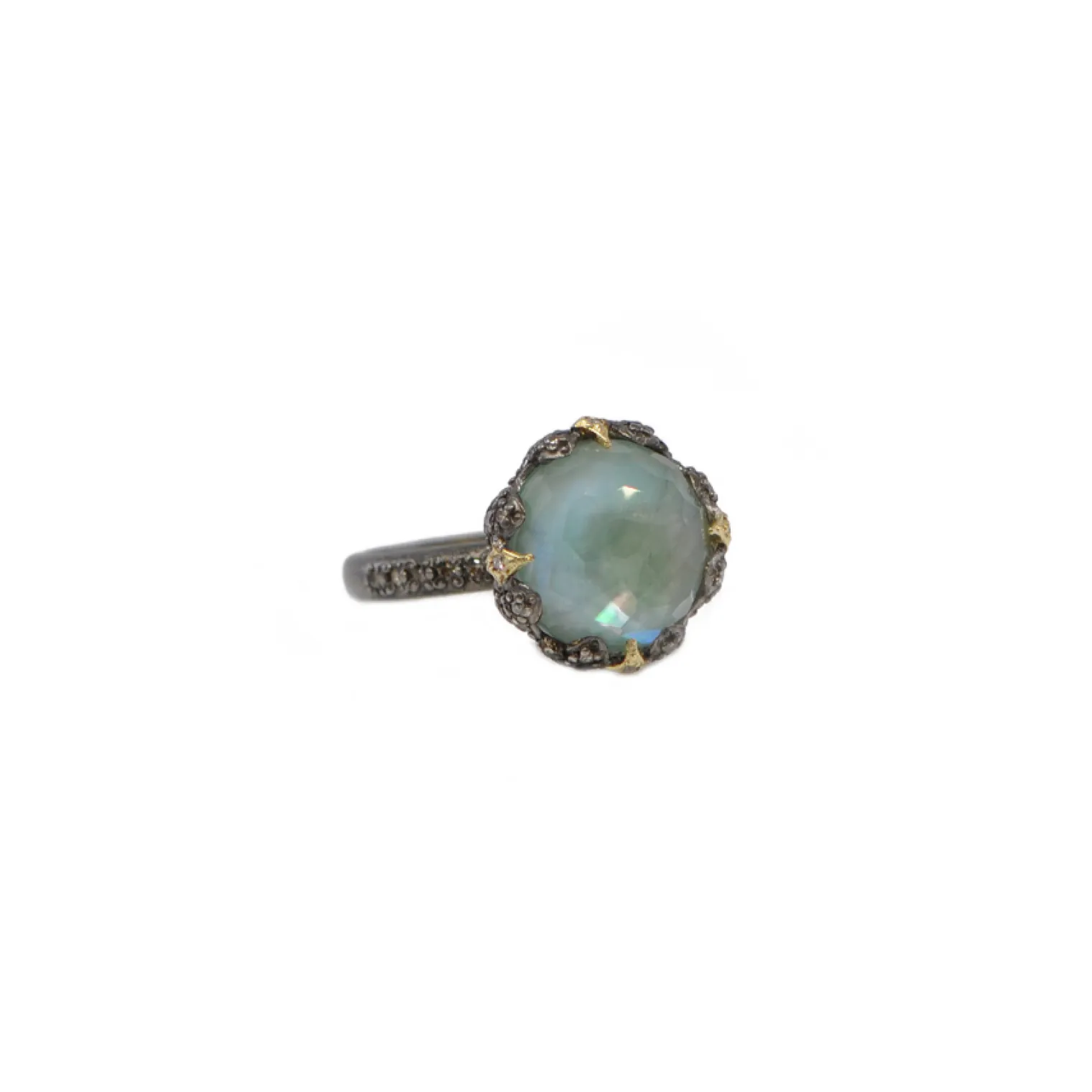 OVAL EMERALD AND CRIVELLI STATEMENT RING