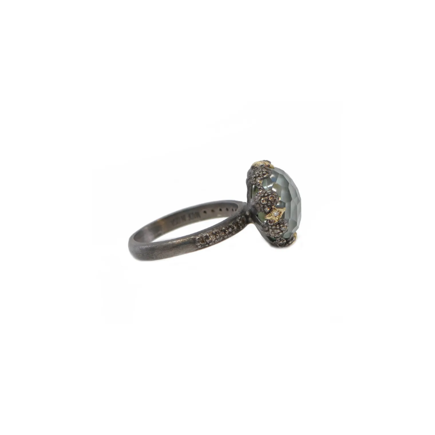 OVAL EMERALD AND CRIVELLI STATEMENT RING