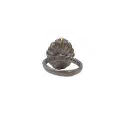 OVAL EMERALD AND CRIVELLI STATEMENT RING