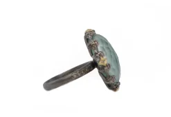 OVAL EMERALD AND CRIVELLI STATEMENT RING