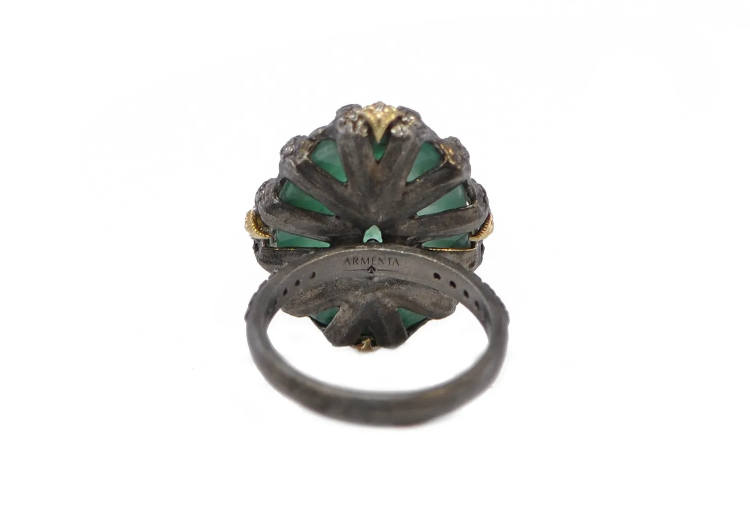 OVAL EMERALD AND CRIVELLI STATEMENT RING