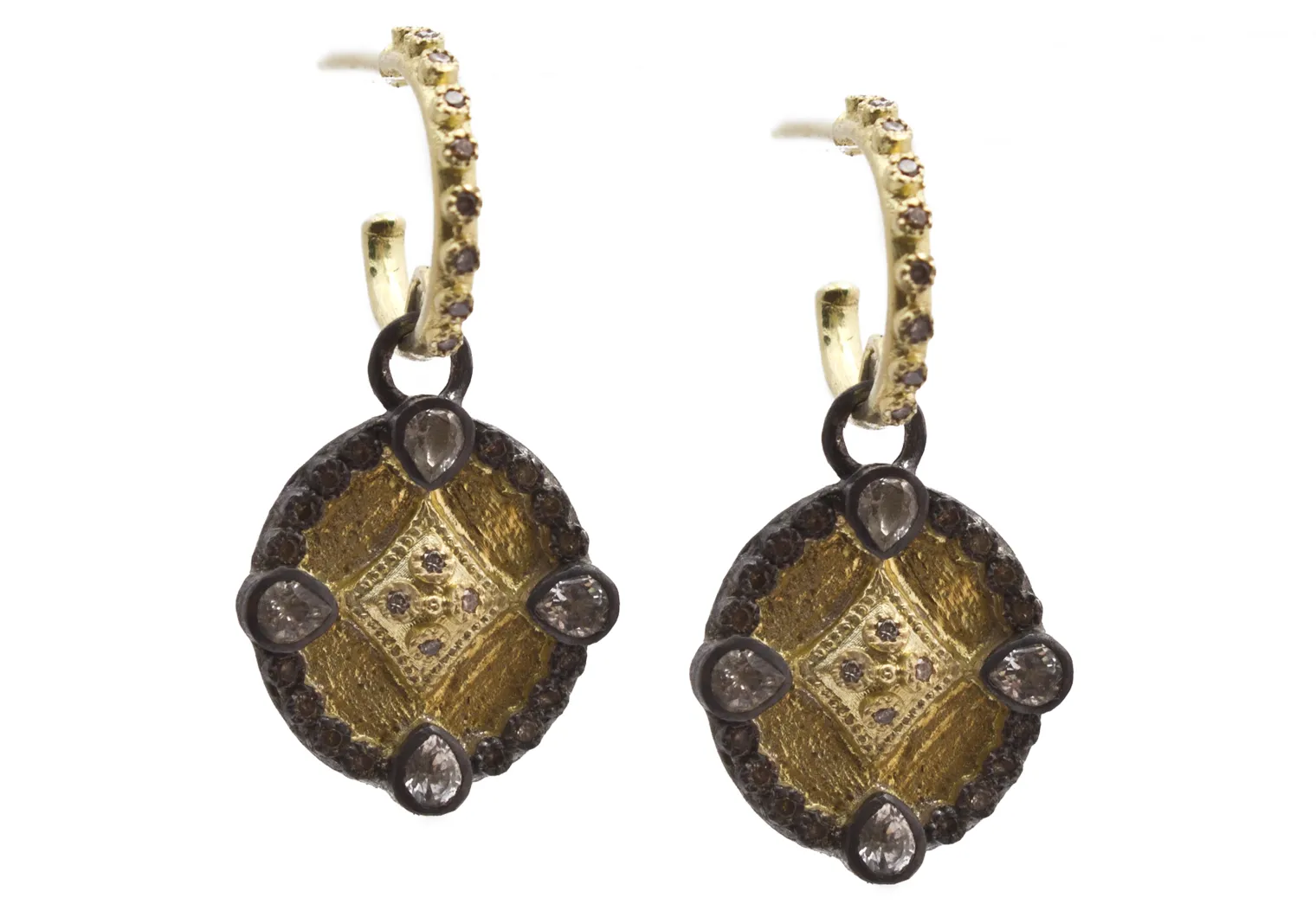 OVAL SHIELD DROP EARRINGS
