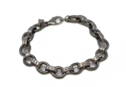 OVAL TEXTURED CHAIN LINK BRACELET