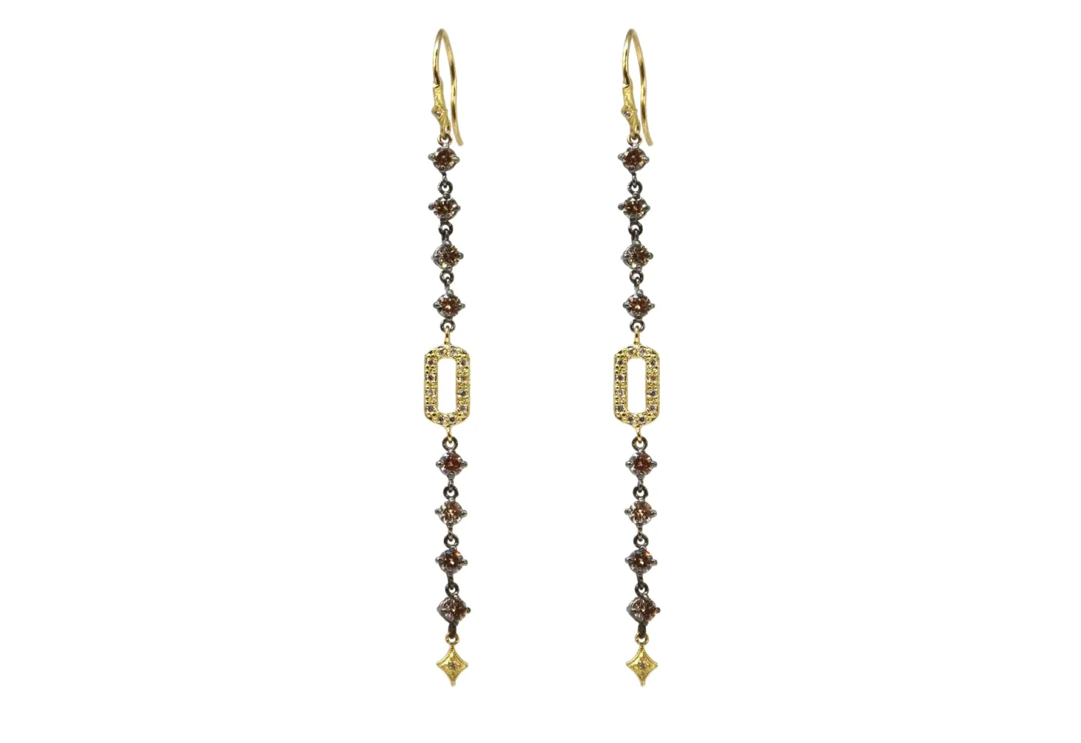 PAPERCLIP WITH DIAMOND DROP EARRINGS