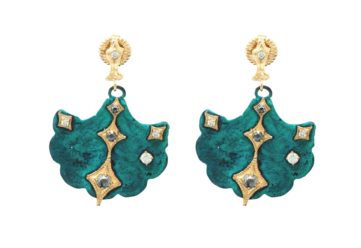 PATINA ARTIFACT HOOP EARRINGS