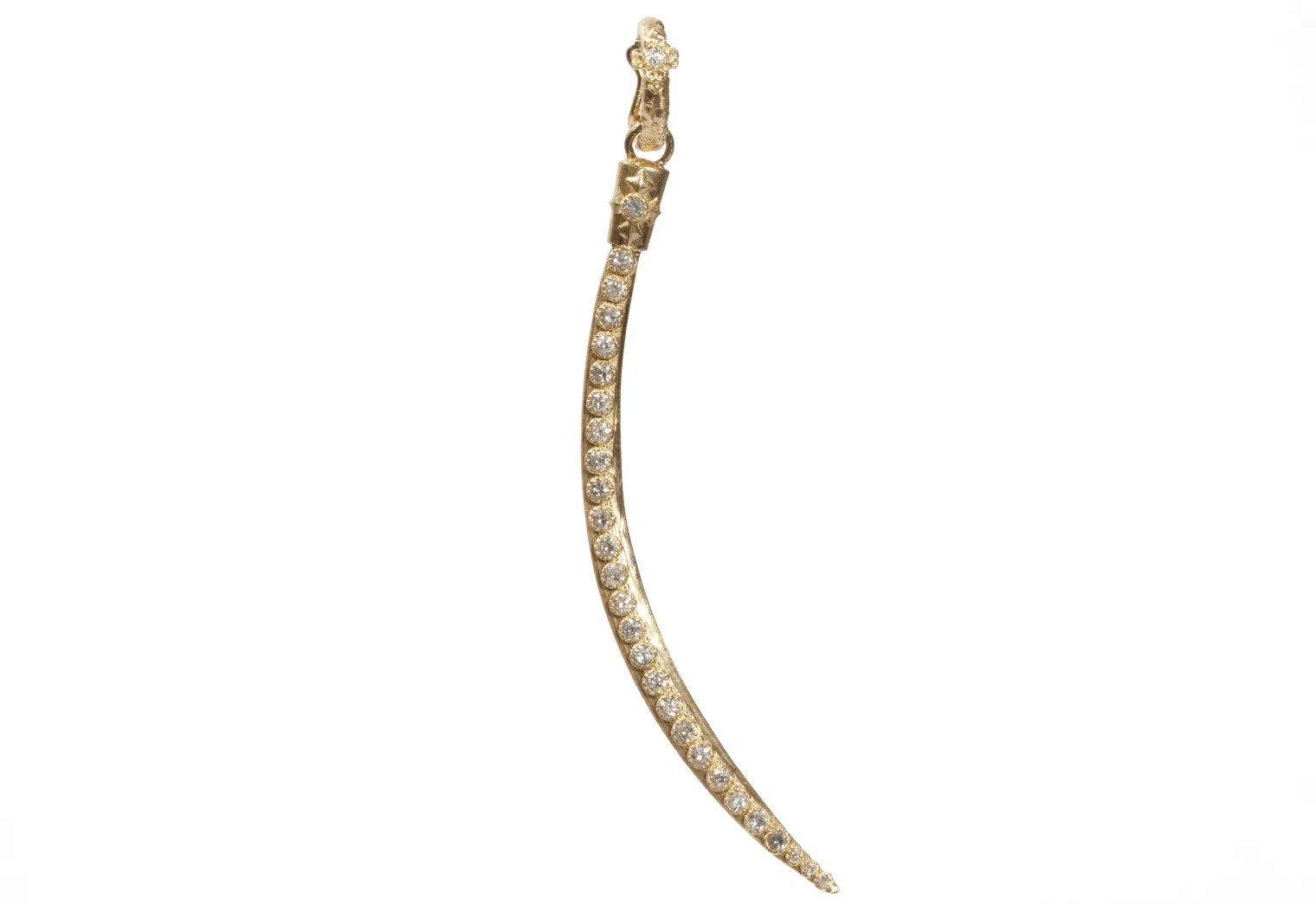 Pave Crivelli Curved Horn Pendant