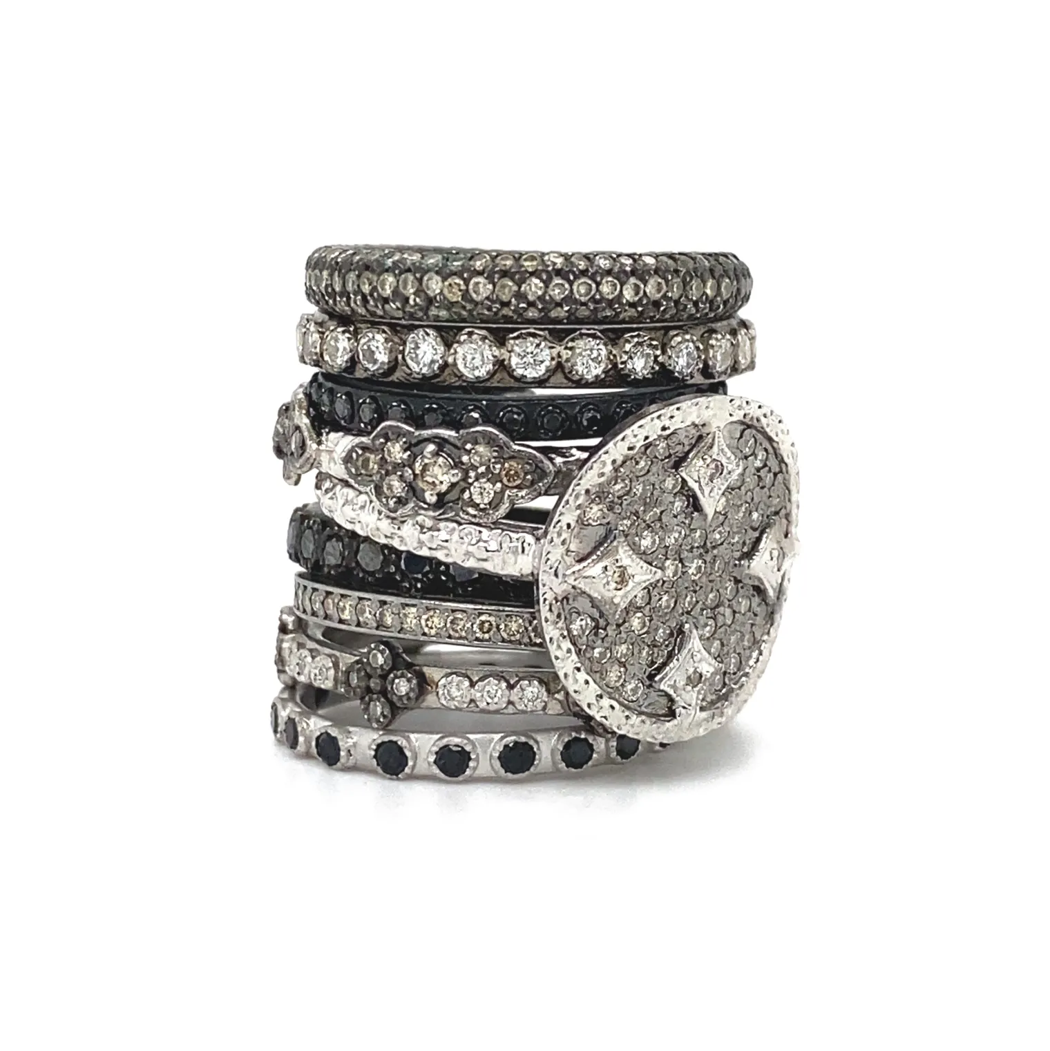 Pave Disc Statement Ring