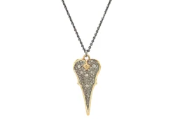 Pave Heart Shield Necklace