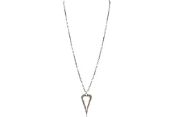 Pave Open Heart Pendant Necklace