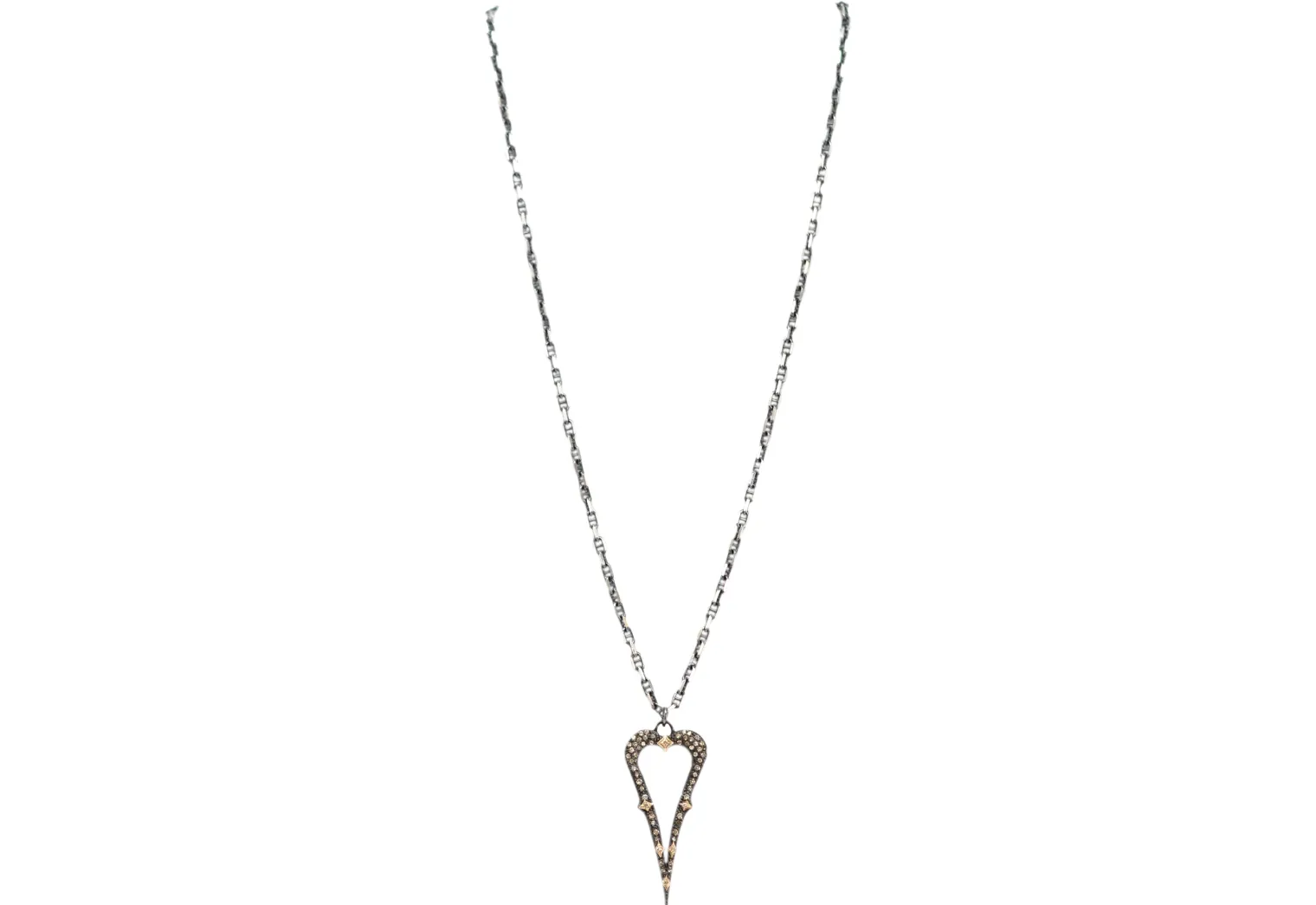 Pave Open Heart Pendant Necklace