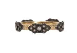 Pave Scroll Station Stack Band Ring