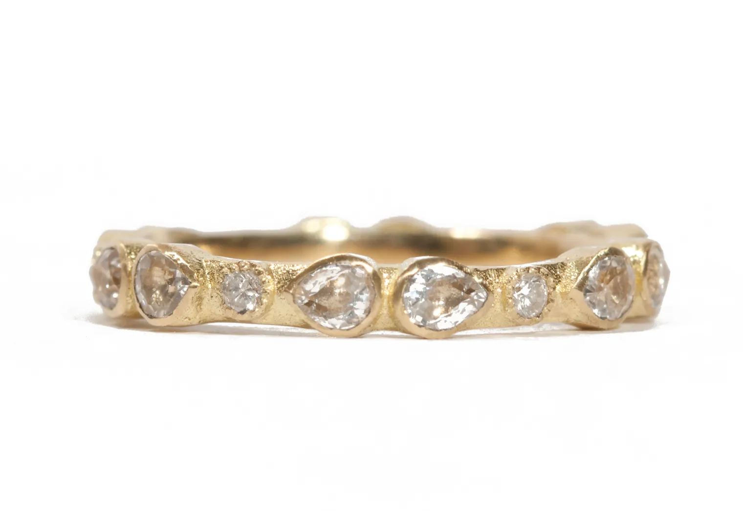 Pear Sapphire Stack Band Ring