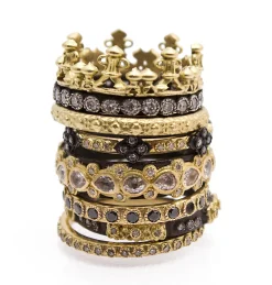 Pear Shaped Sapphire Lacey Stack Band Ring