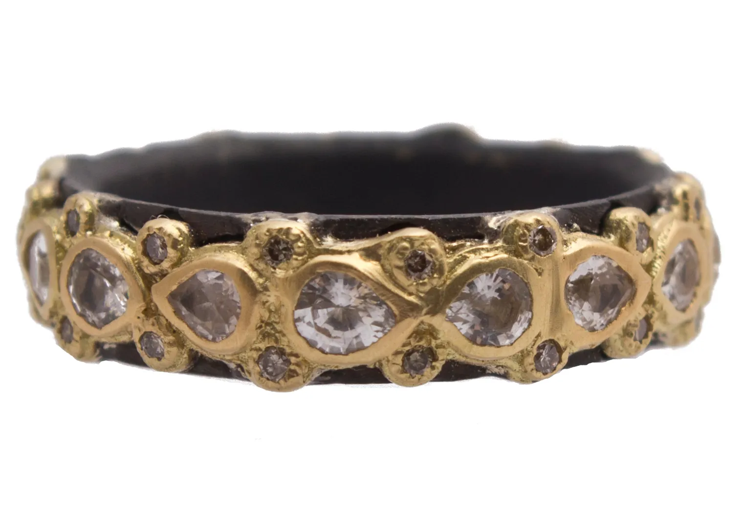 Pear Shaped Sapphire Lacey Stack Band Ring
