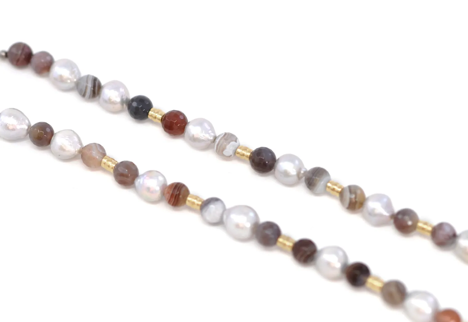 Pearl and Agate Beaded Necklace