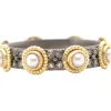 Pearl and Champagne Diamond Stack Band Ring