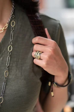 PEARL AND CRIVELLI STACK RING