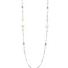 Pearl and Scroll Stations On Cable Chain Necklace